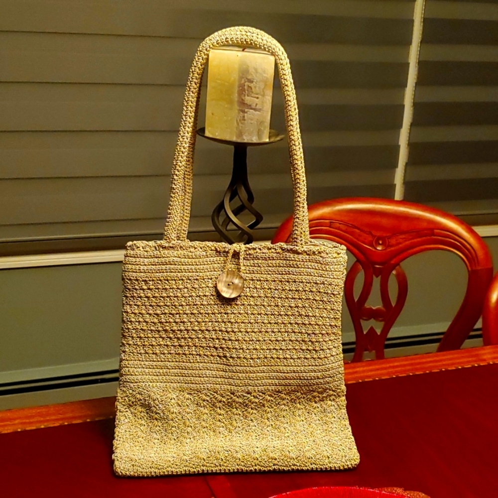 J. Jill Beige Woven Straw Satchel